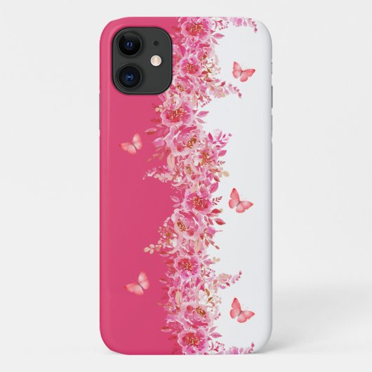 Botanische Roze Hoes voor Telefoon (Achterkant)