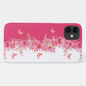 Botanische Roze Hoes voor Telefoon (Achterkant (horizontaal))