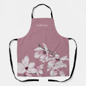 Botanische roze Magnolia Custom Schort (Voorkant)