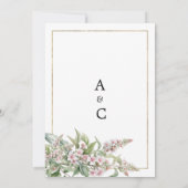 Botanische roze mint bloem boeket Save the Date Kaart (Achterkant)