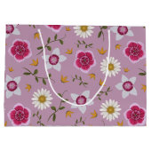 Botanische Roze Moderne Wildflower Groot Cadeauzakje (Achterkant)