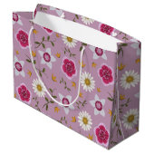 Botanische Roze Moderne Wildflower Groot Cadeauzakje (Achterkant Gekanteld)