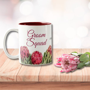 Botanische roze protea Floral Entourage Gift Coffe Tweekleurige Koffiemok