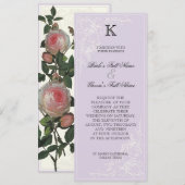 Botanische roze roze, lavender Weddenschap Kaart (Voorkant / Achterkant)