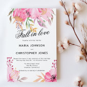Botanische roze sinaasappels Herfst in Love Weddin Kaart