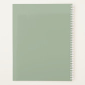 botanische Rozen Pastel Groen en Roze Planner (Achterkant)