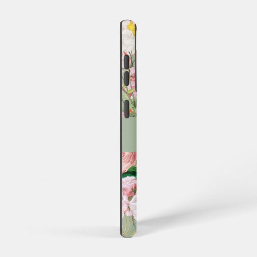botanische Rozen Pastel Groen en Roze Samsung Galaxy Hoesje (Rechterkant)
