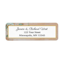 Botanische Rustic Gold Lijst Wedding Return Addres