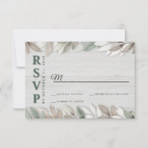 Botanische Rustieke Aquarel Bladeren Bruiloft RSVP