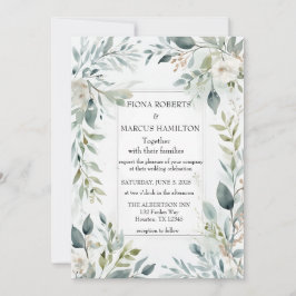 Botanische Rustieke Bloemen Huwelijksuitnodiging Kaart