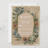 Botanische rustieke bosbloemen RSVP Kaart (Voorkant)