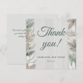 Botanische rustieke Waterverf bruiloft bedankkaart (Voorkant / Achterkant)