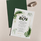 Botanische Safari Elephant Giraffe Baby shower Kaart