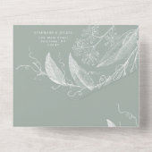 Botanische Sage Green All-in-One Weddenschap All In One Uitnodiging (Achterkant)