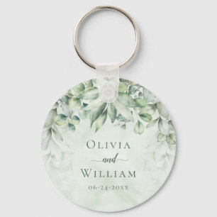 Botanische sage Green Elegant Wedding Favor Sleutelhanger