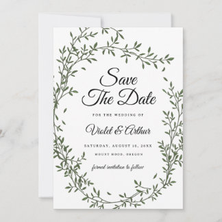 Botanische Salie Krans Trouw Save The Date  Kaart