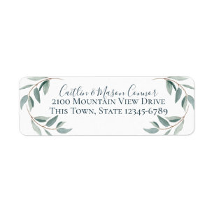 Botanische salie Waterverf Wispy Leaves Etiket