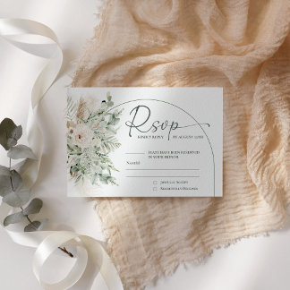 Botanische saliegroene bloemen-huwelijk RSVP-kaart RSVP Kaartje