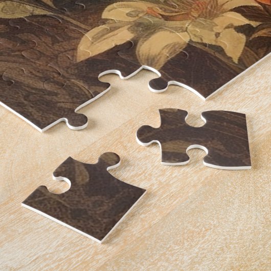 botanische scène kolibries en bloemen legpuzzel (Zijkant)