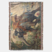  botanische scène olifant met howdah deken (Voorkant Verticaal)