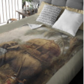  botanische scène olifant met howdah ook fleece deken