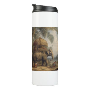  botanische scène olifant met howdah ook thermosbeker