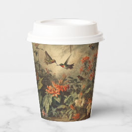  botanische scène van kolibriden en bloemen papieren bekers