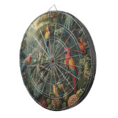 Botanische scène van papegaaien en ananassen dartbord (Voorkant Rechts)