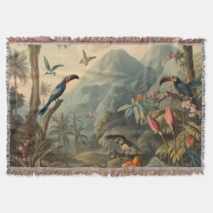 botanische scène van Toucans en Flowers Deken