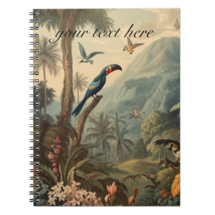 botanische scène van Toucans en Flowers Notitieboek