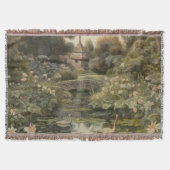 Botanische scène van zwanen in een Engelse tuin Deken (Voorkant)