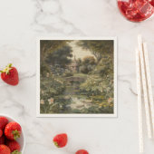Botanische scène van zwanen in een Engelse tuin Servet (Insitu)