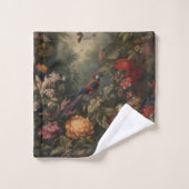  botanische scène vogelbloemen in het paradijs bad handdoek (Wasdoekje)