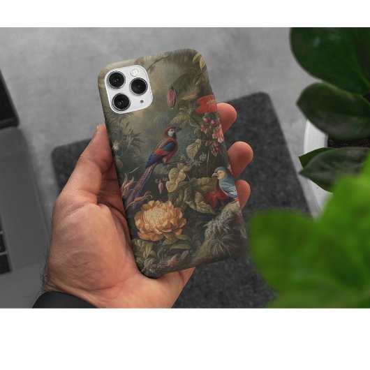  botanische scène vogelbloemen in het paradijs Case-Mate iPhone case