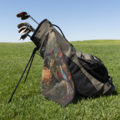  botanische scène vogelbloemen in het paradijs golfhanddoek (Groen)