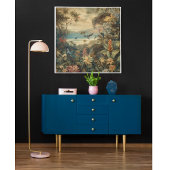 botanische scène vogelbloemen in het paradijs poster