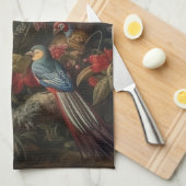 botanische scène vogelbloemen in het paradijs theedoek (Quarter Fold)