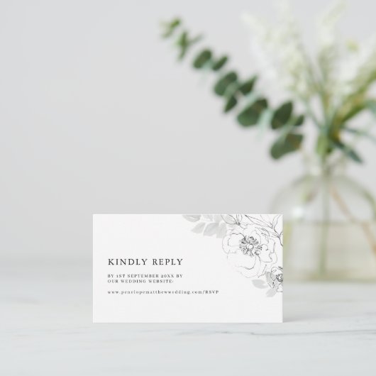 Botanische schets Website RSVP-behuizing Informatiekaartje (Staand voorkant)