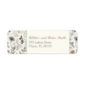 Botanische schets Wildflower Boho retouradres Etiket (Voorkant)