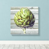 Botanische schilderij van Artichoke Canvas Afdruk (Insitu (Houten vloer))