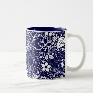 Botanische schoonheden Blauw Tweekleurige Koffiemok