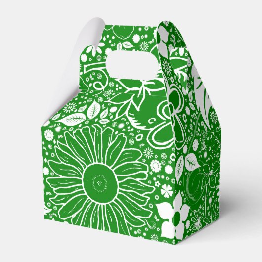 Botanische schoonheden Groene Gable Favor Box Bedankdoosjes (Voorkant Zijde)
