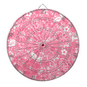 Botanische schoonheden Licht Roze Dart Board Dartbord (Voorkant)