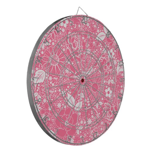 Botanische schoonheden Licht Roze Dart Board Dartbord (Voorkant Links)
