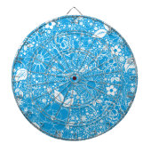 Botanische schoonheden Light Blue Dart Board Dartbord (Voorkant)