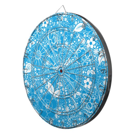 Botanische schoonheden Light Blue Dart Board Dartbord (Voorkant Rechts)