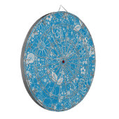 Botanische schoonheden Light Blue Dart Board Dartbord (Voorkant Links)