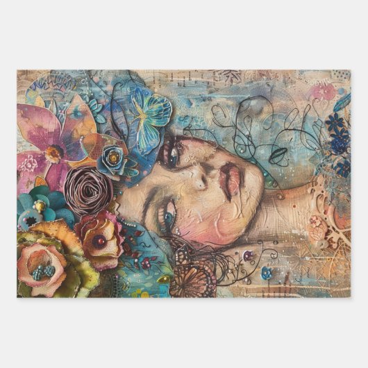 Botanische Schoonheden & Vogel Zware Gewicht Decou Inpakpapier Vel (Voorkant)