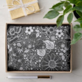 Botanische schoonheden - zwart-wit-WEEFSUE WRAP PA Tissuepapier (Geschenk)