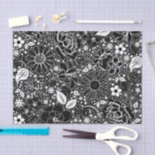 Botanische schoonheden - zwart-wit-WEEFSUE WRAP PA Tissuepapier (Craft)